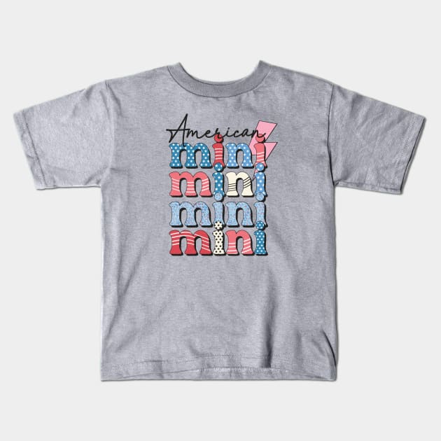 American retro Mini red white blue mama Kids T-Shirt by PixieMomma Co